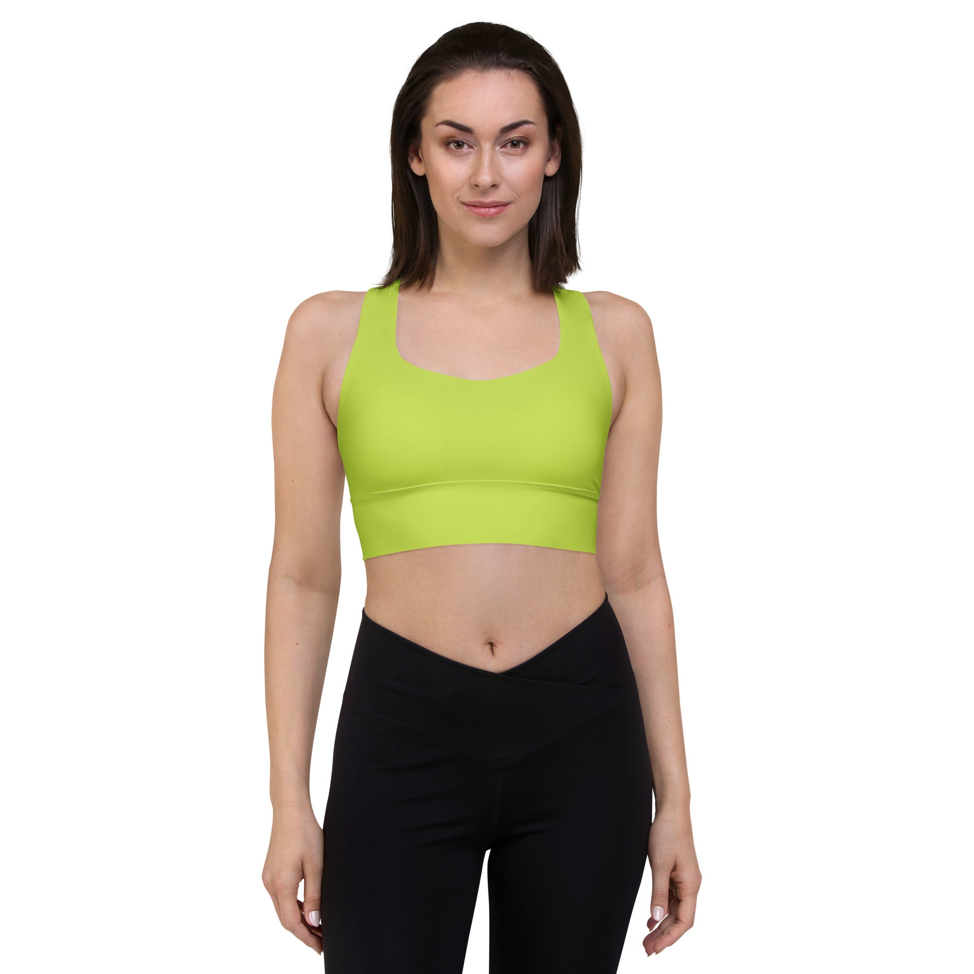 Kate's Matching Lime - Longline sports bra