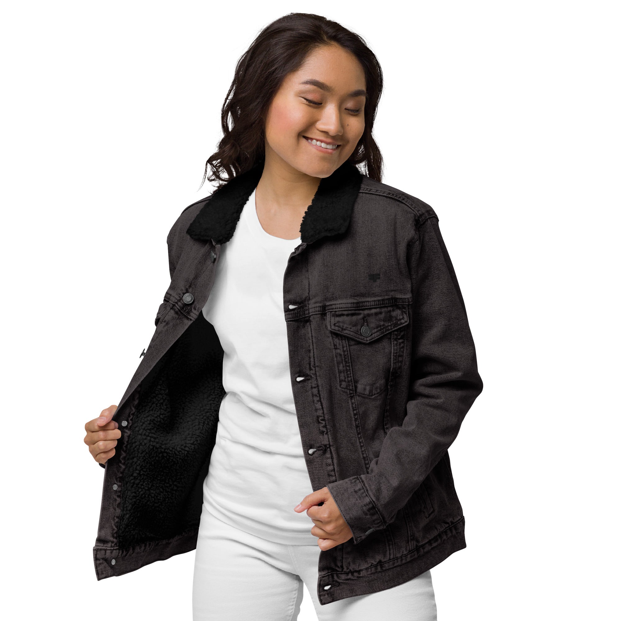 Denim Sherpa Jacket - Charlotte's Nonbinary Gender Fluid Clothing